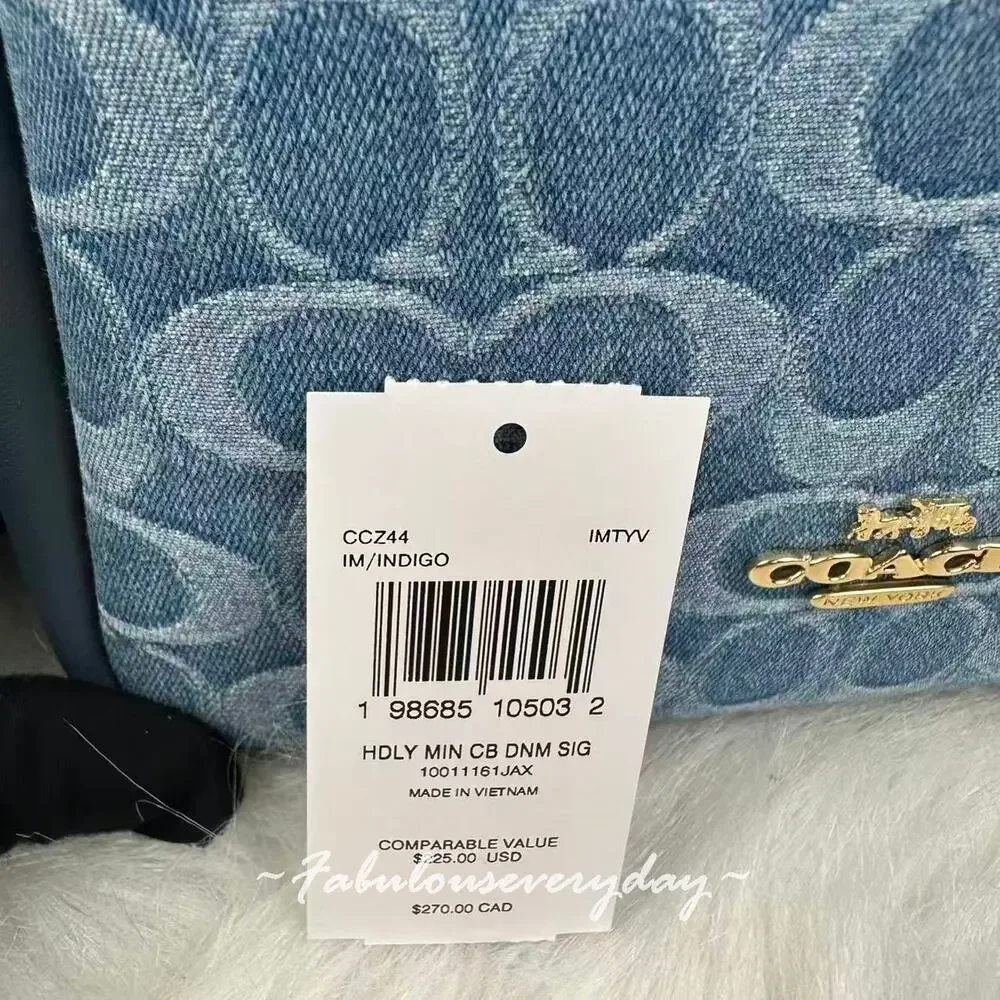 Coach Hadley Mini Crossbody Bag In Signature Denim/Gold/Indigo CCZ44 NWT